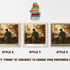 Flow literary print in frame leaning in hallway – non fiction wall art