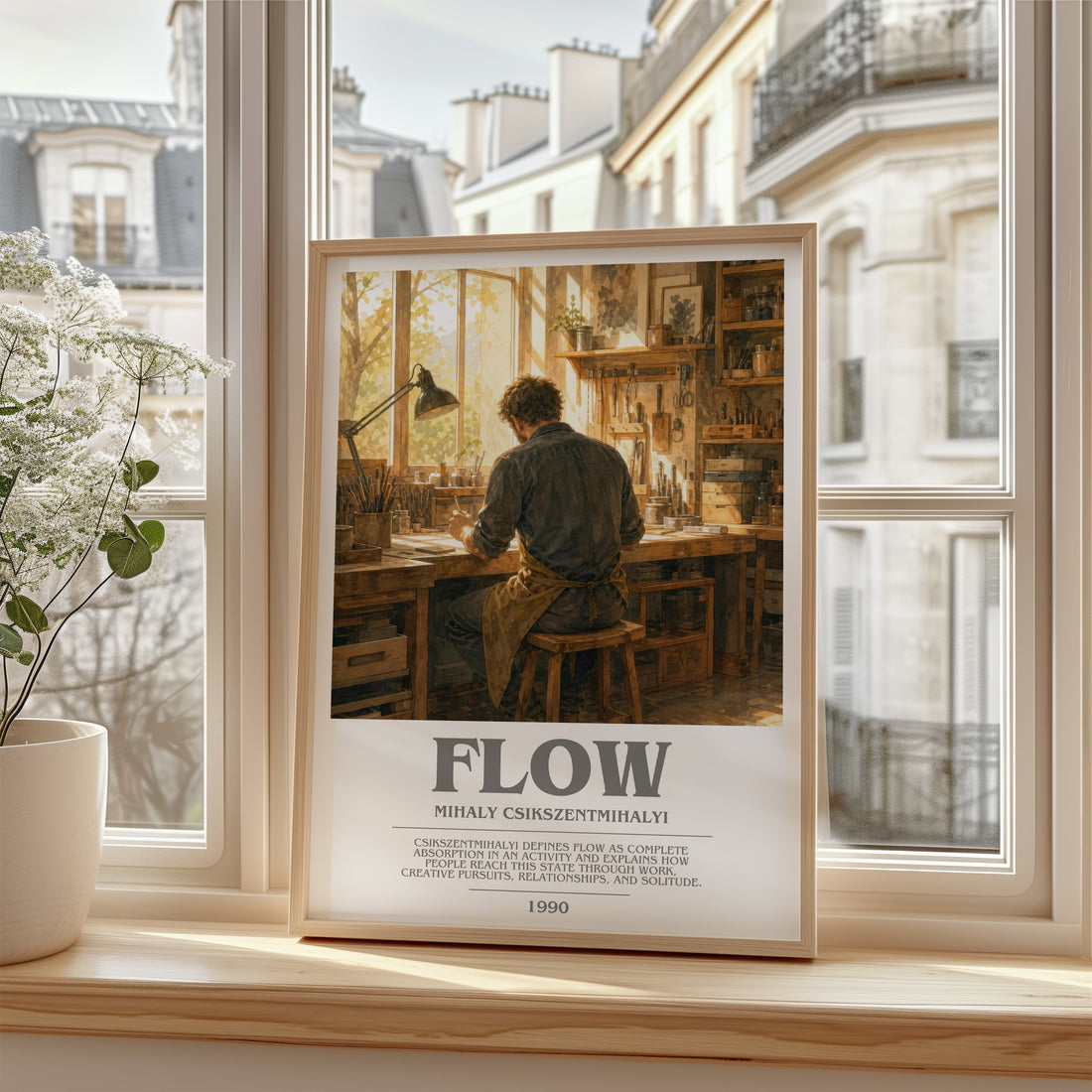 Flow bookish poster colour and style options – Mihaly Csikszentmihalyi book art