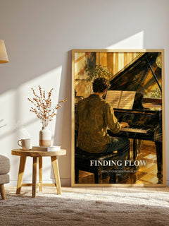 Finding flow watercolour print in frame leaning in hallway – non fiction wall art