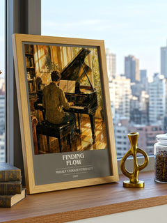 Finding flow book cover print framed by window – literary home decor