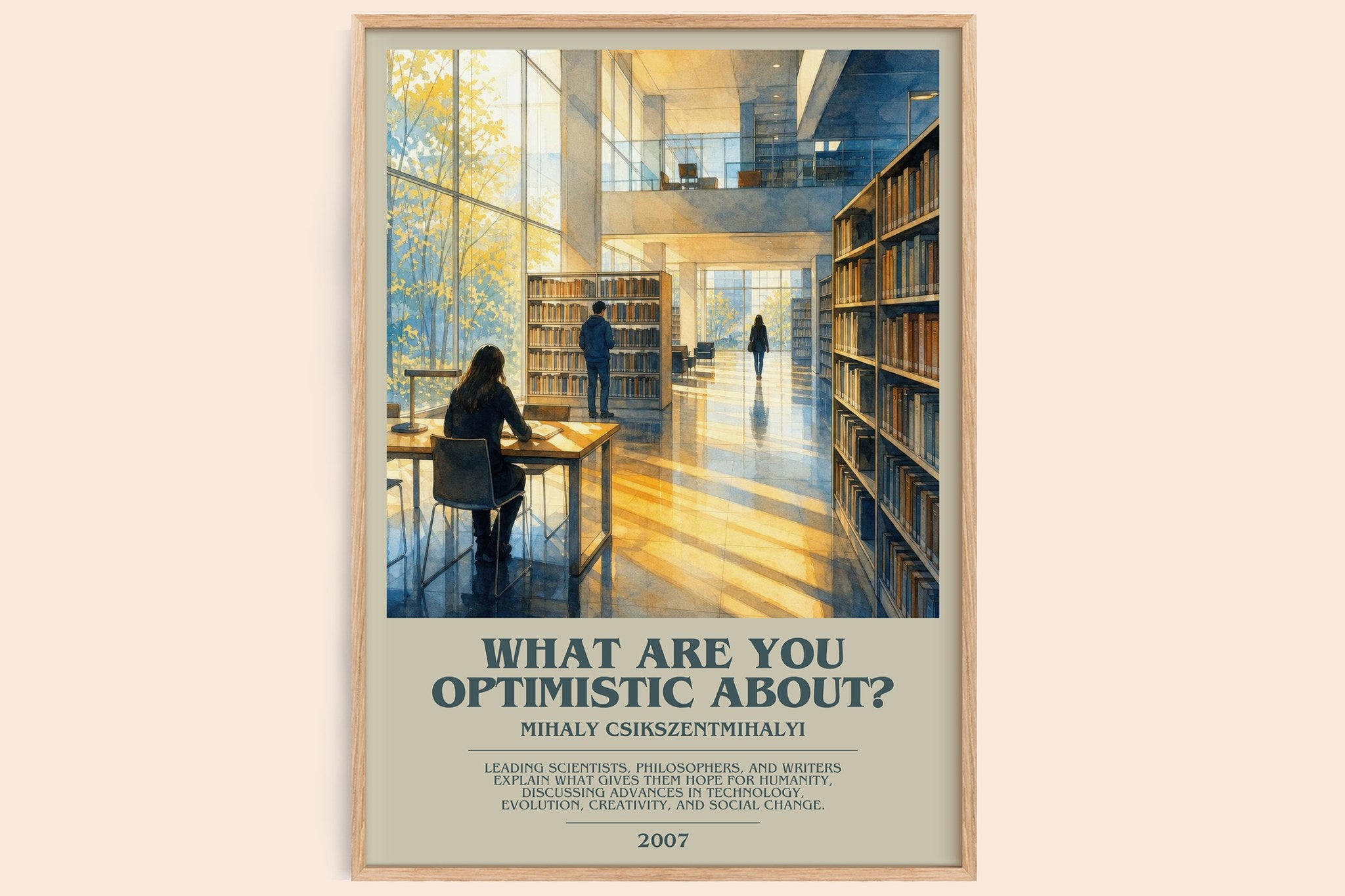 What Are You Optimistic About? Bookish Wall Art by M. Csikszentmihalyi