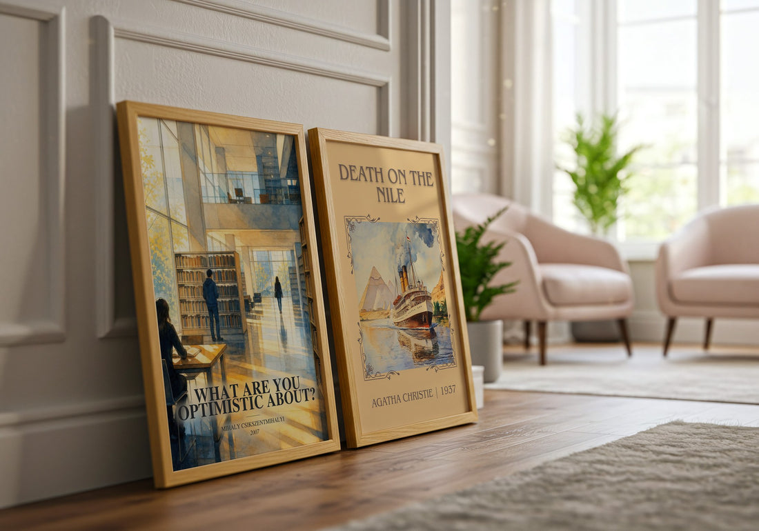 What Are You Optimistic About? watercolour print framed by window – literary home decor