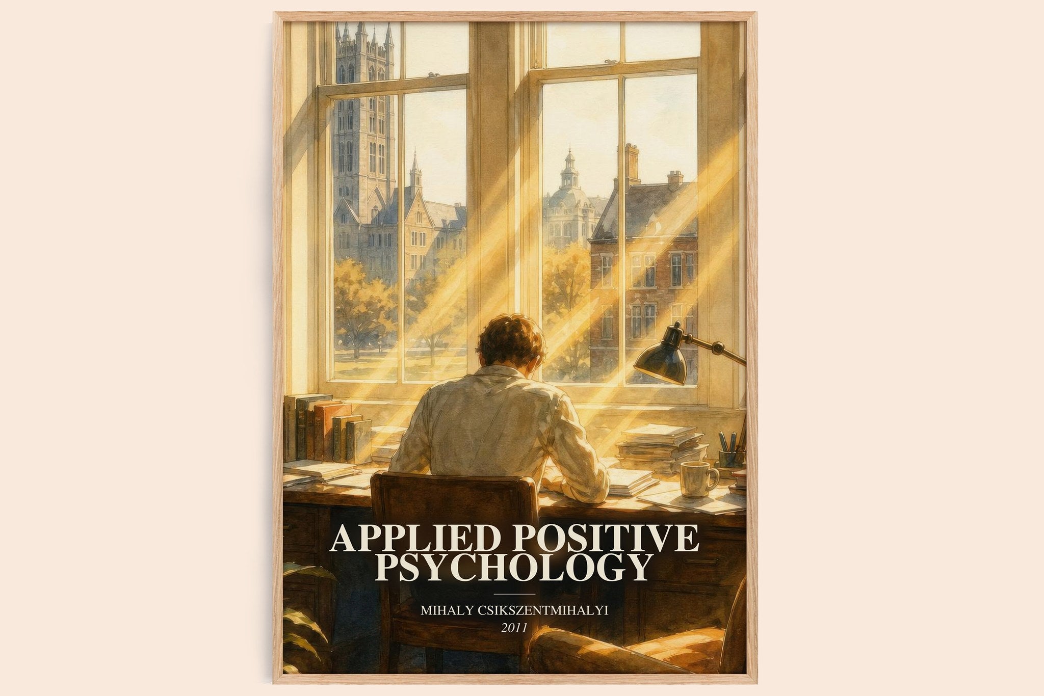 Applied positive psychology Book Watercolour Illustration by Mihaly Csikszentmihalyi