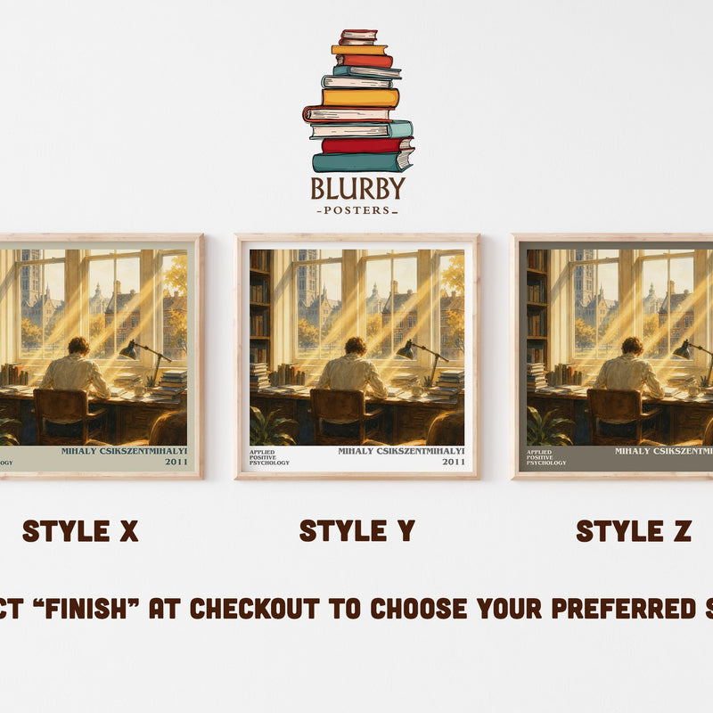 Applied positive psychology literary print in frame leaning in hallway – non fiction wall art