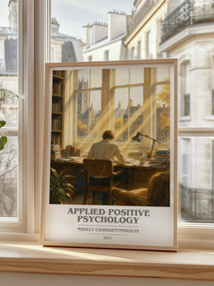 Applied positive psychology book cover poster colour and style options – Mihaly Csikszentmihalyi book art