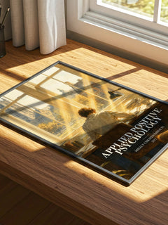 Applied positive psychology watercolour book poster framed on wall – non fiction wall art