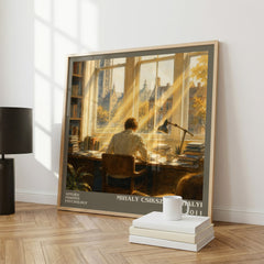 Applied positive psychology literary print framed by window – literary home decor