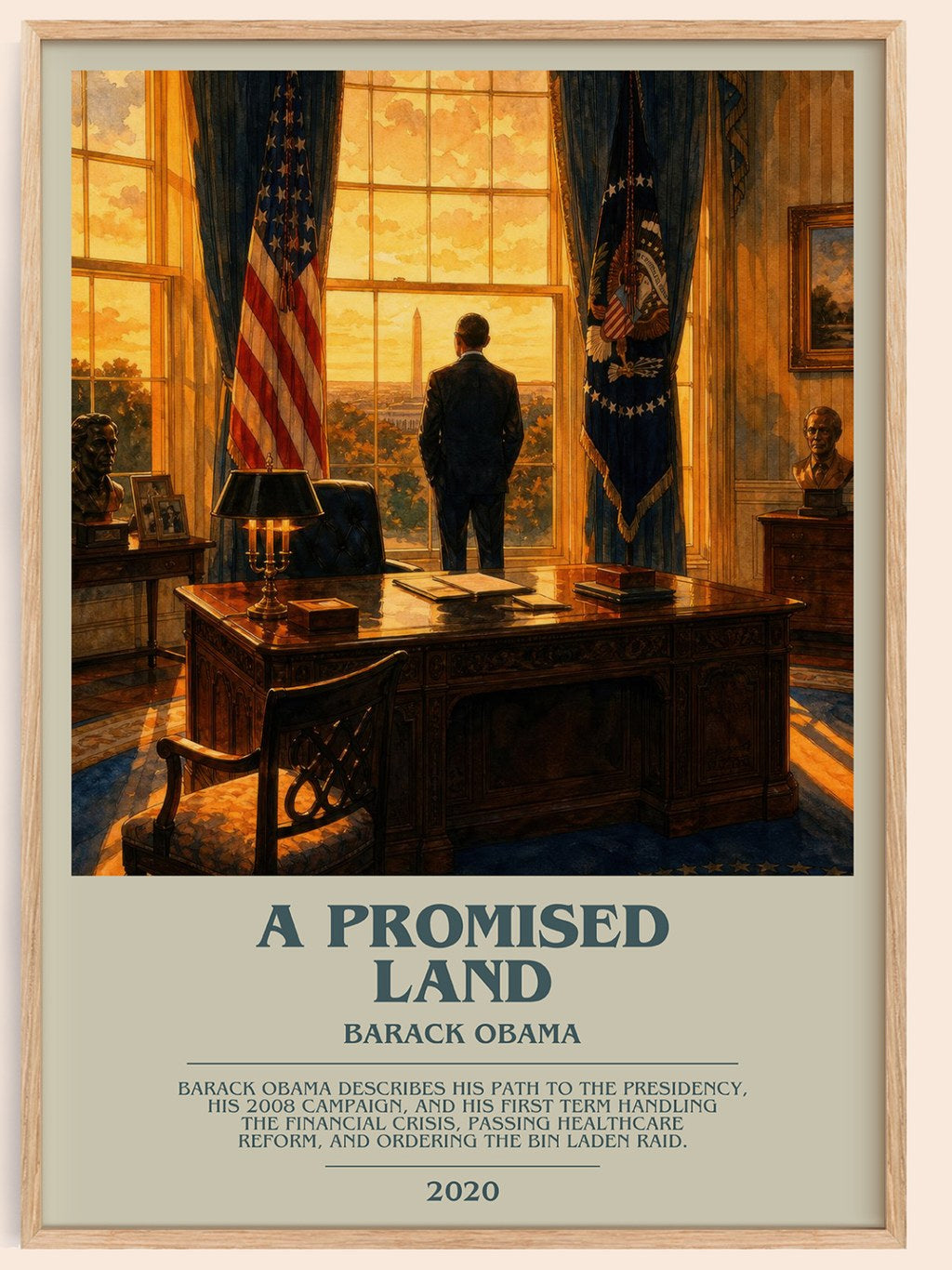 A Promised Land bookish book poster by Barack Obama – framed literary art print