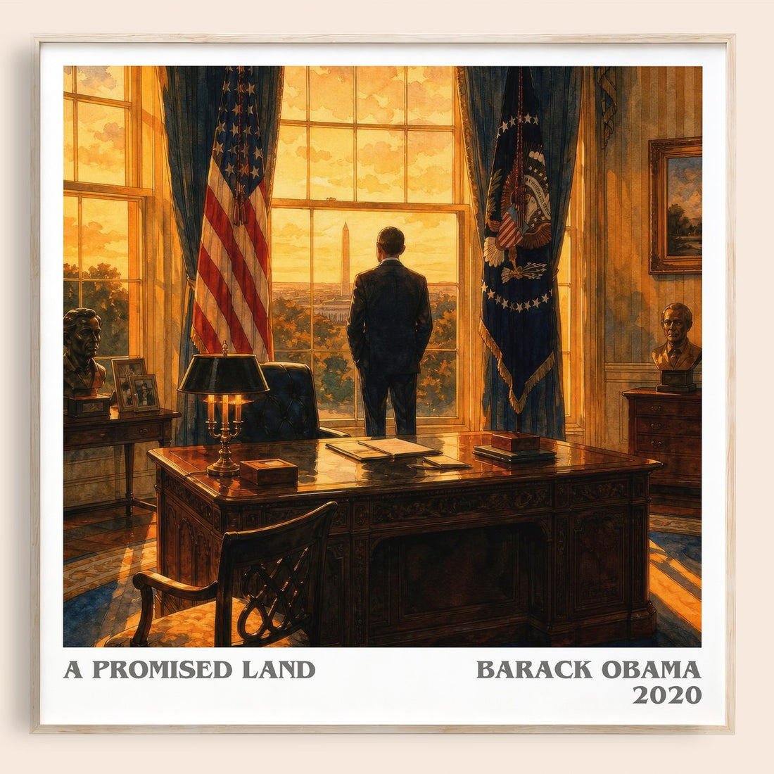 A Promised Land literary book poster by Barack Obama – framed literary art print