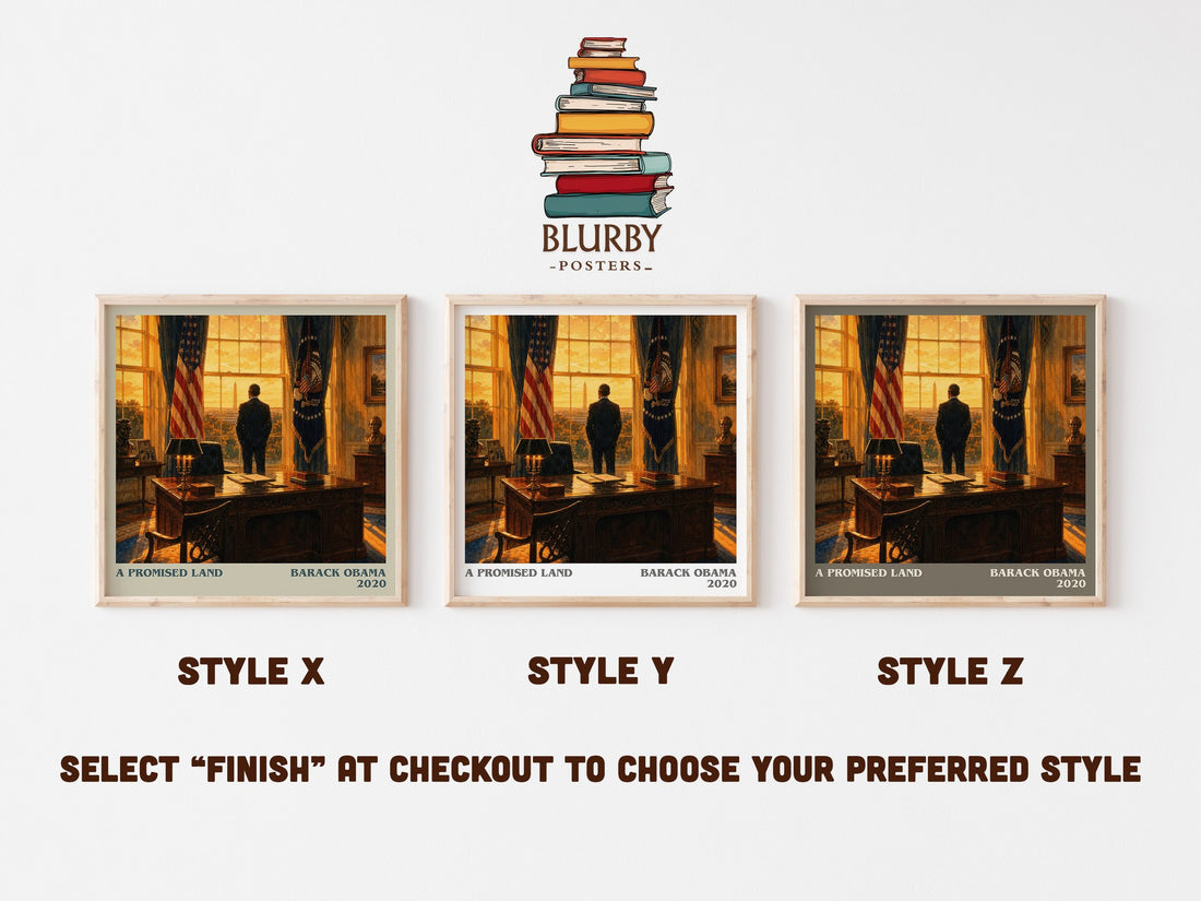 A Promised Land literary print in frame leaning in hallway – memoir wall art (mockup)