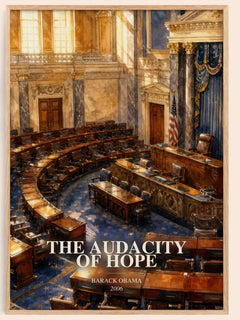 The Audacity of Hope watercolour book poster by Barack Obama – framed literary art print