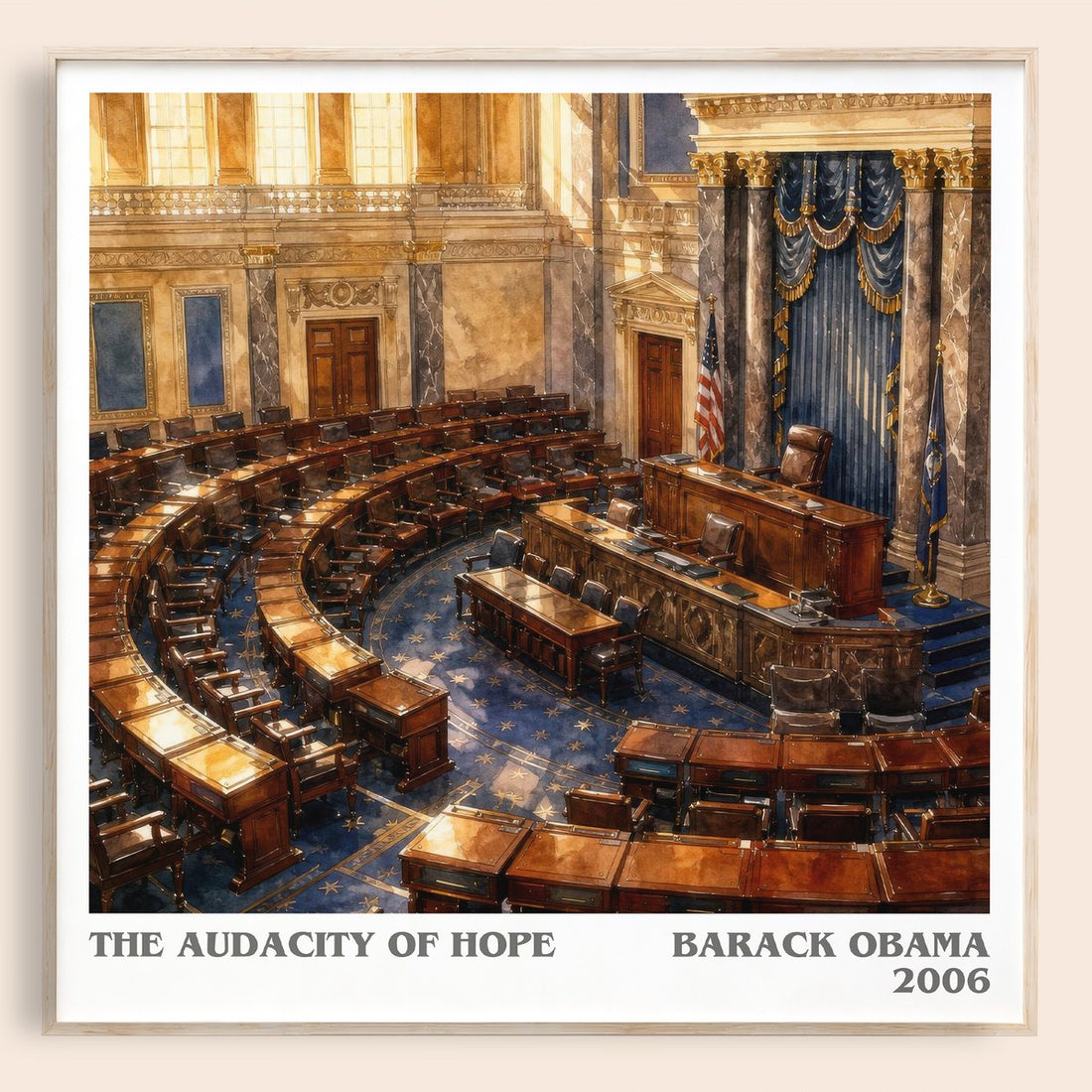 The Audacity of Hope literary book poster by Barack Obama – framed literary art print