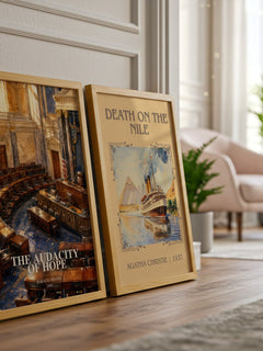 The Audacity of Hope watercolour print framed by window – literary home decor