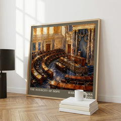 The Audacity of Hope literary print framed by window – literary home decor