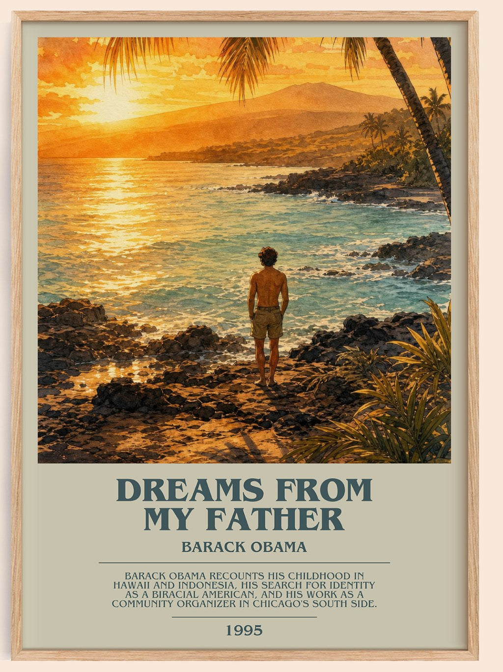Dreams from My Father bookish book poster by Barack Obama – framed literary art print