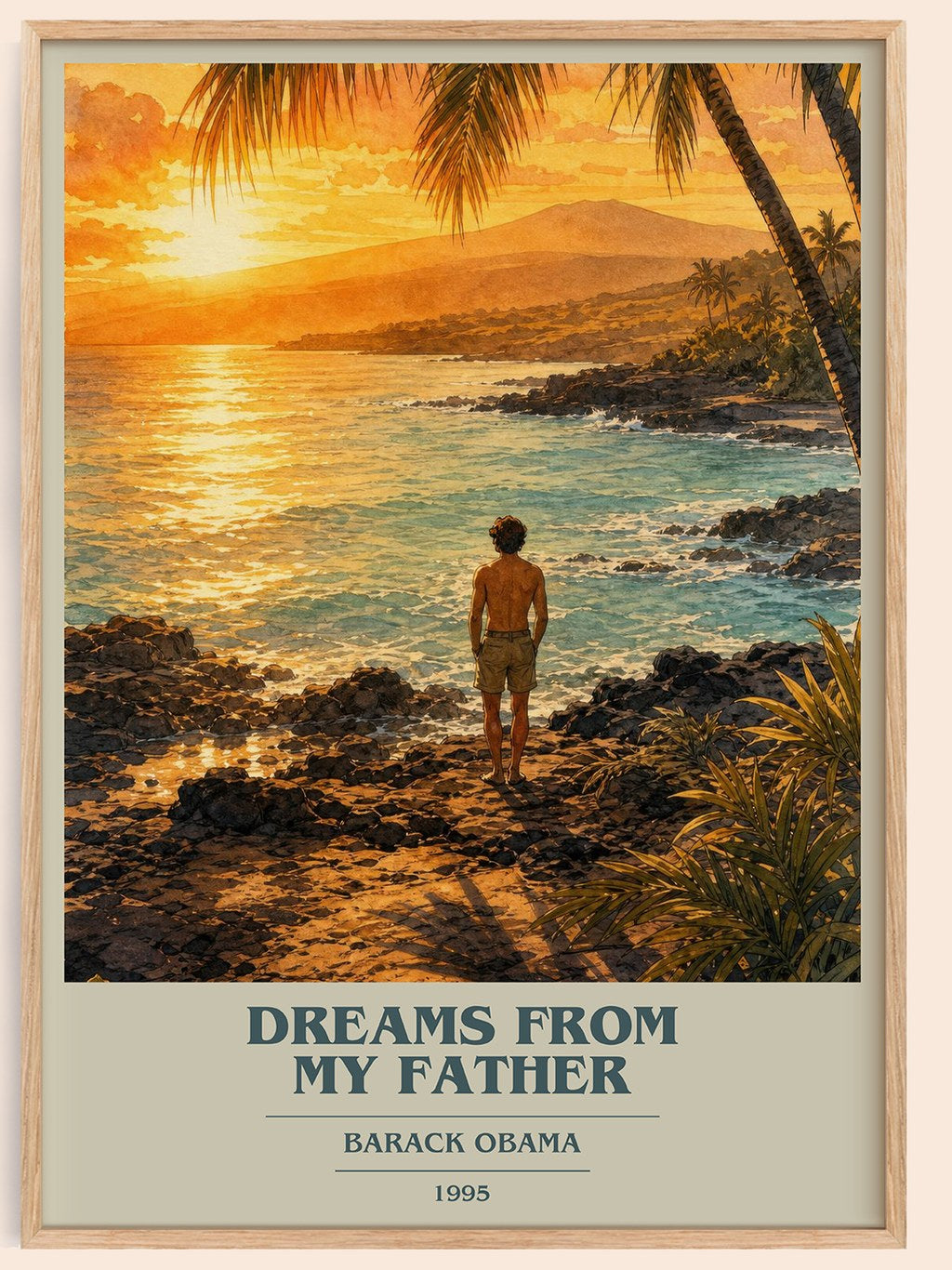 Dreams from My Father book cover book poster by Barack Obama – framed literary art print