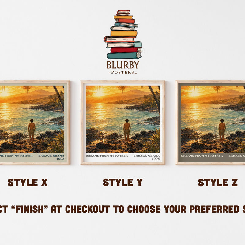 Dreams from My Father literary print in frame leaning in hallway – memoir wall art