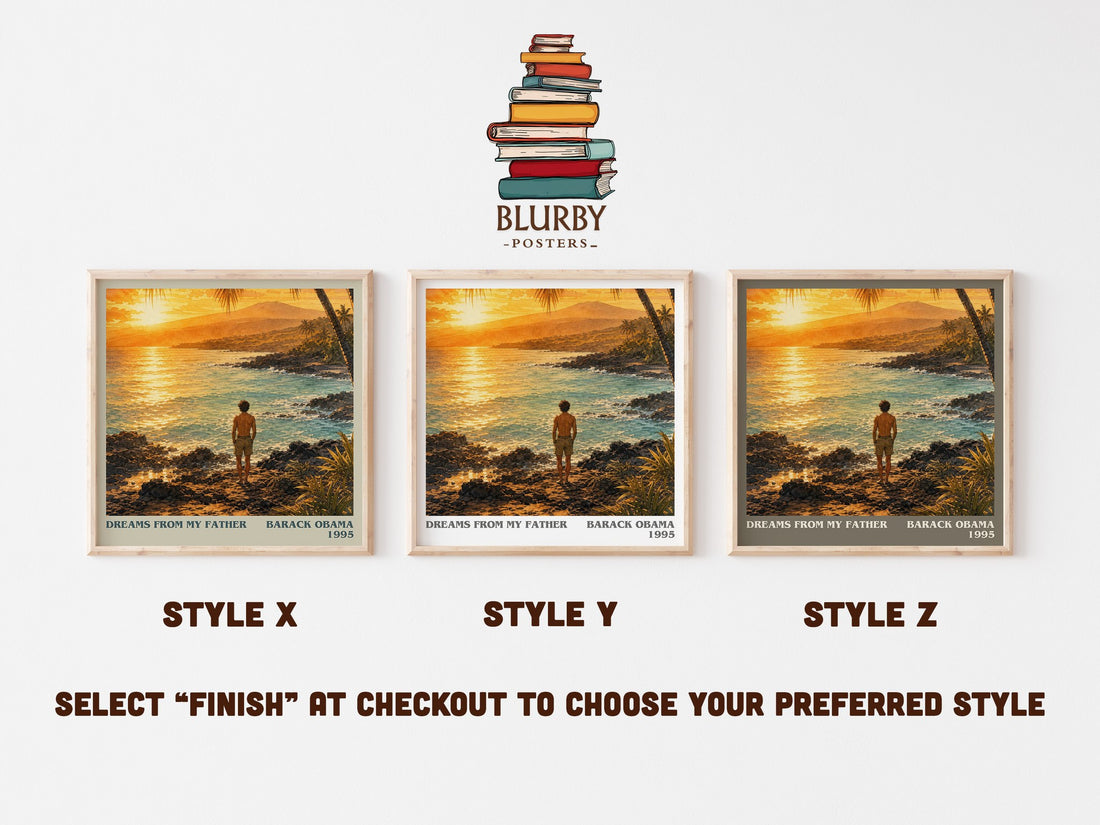 Dreams from My Father literary print in frame leaning in hallway – memoir wall art (mockup)
