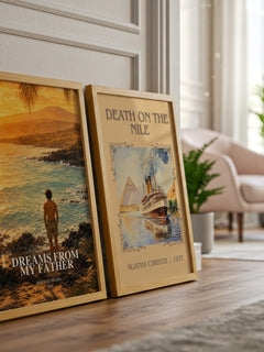 Dreams from My Father watercolour print framed by window – literary home decor
