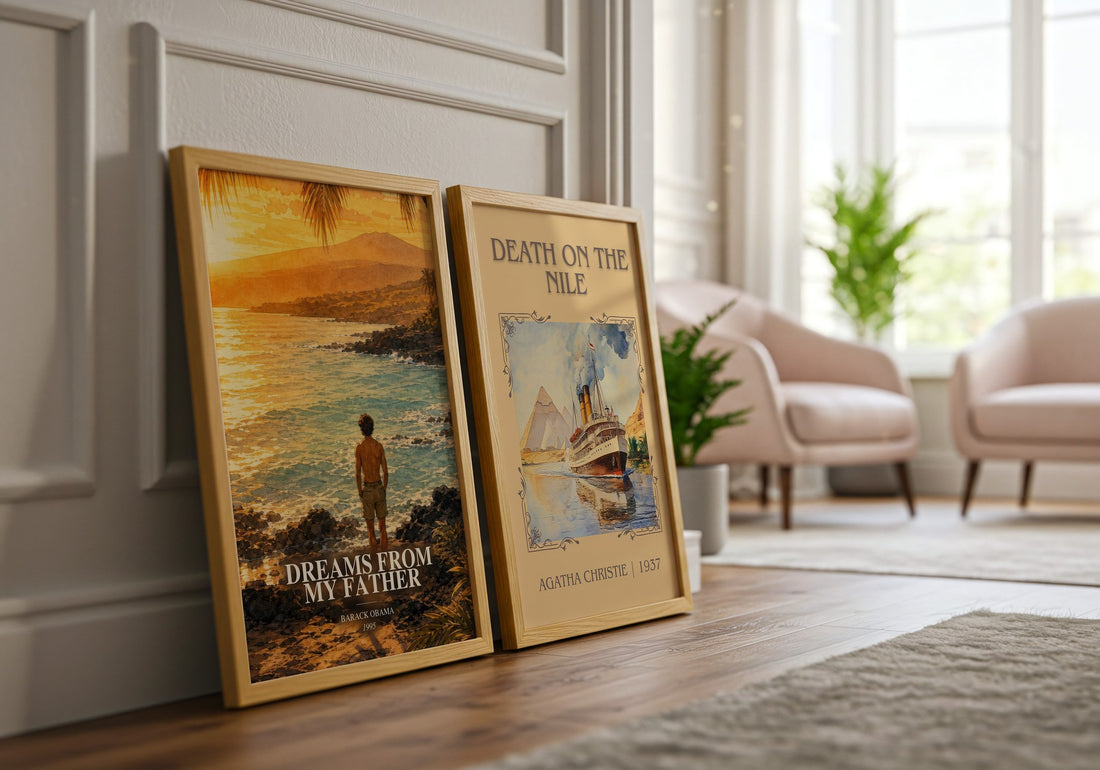 Dreams from My Father watercolour print framed by window – literary home decor