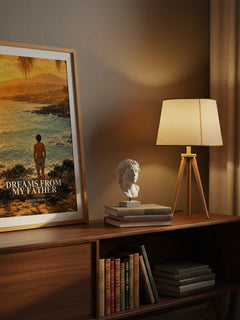 Dreams from My Father watercolour print on bookshelf – Barack Obama fan gift