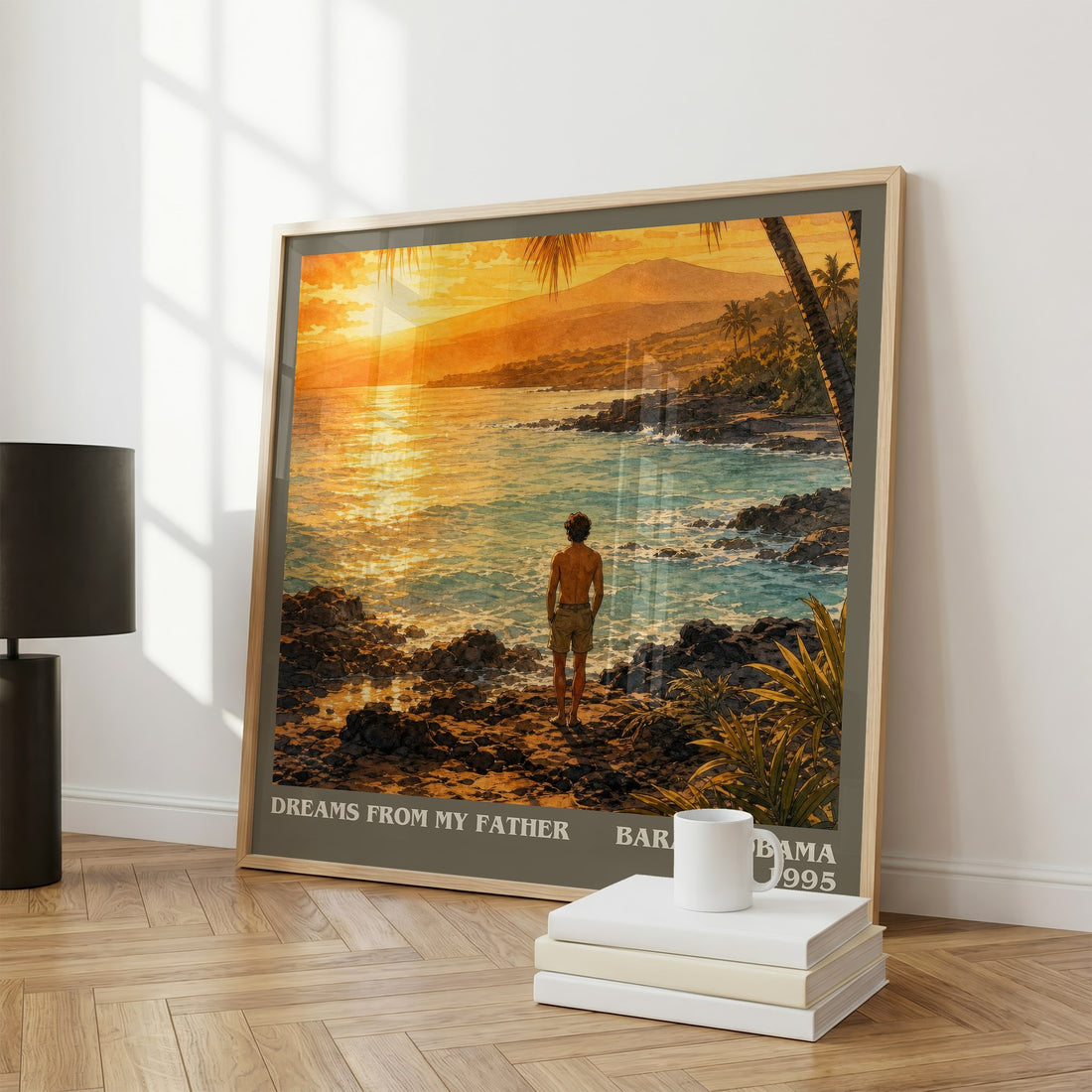 Dreams from My Father literary print framed by window – literary home decor