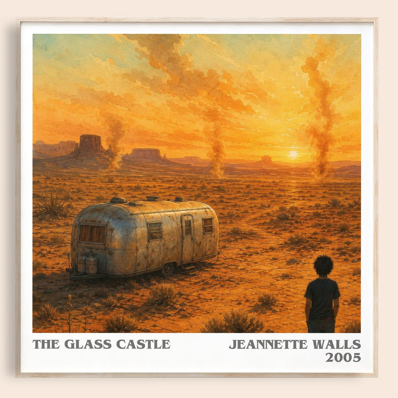 The Glass Castle literary book poster by Jeannette Walls – framed literary art print