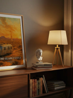 The Glass Castle watercolour print on bookshelf – Jeannette Walls fan gift