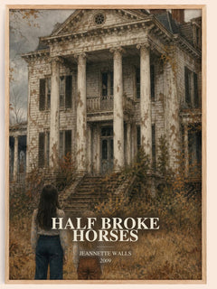 Half broke horses watercolour book poster by Jeannette Walls – framed literary art print