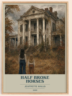 Half broke horses book cover book poster by Jeannette Walls – framed literary art print