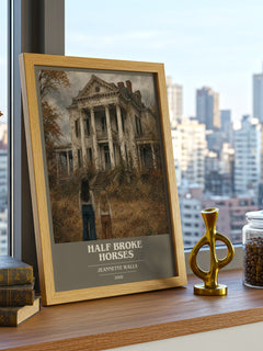 Half broke horses book cover print framed by window – literary home decor