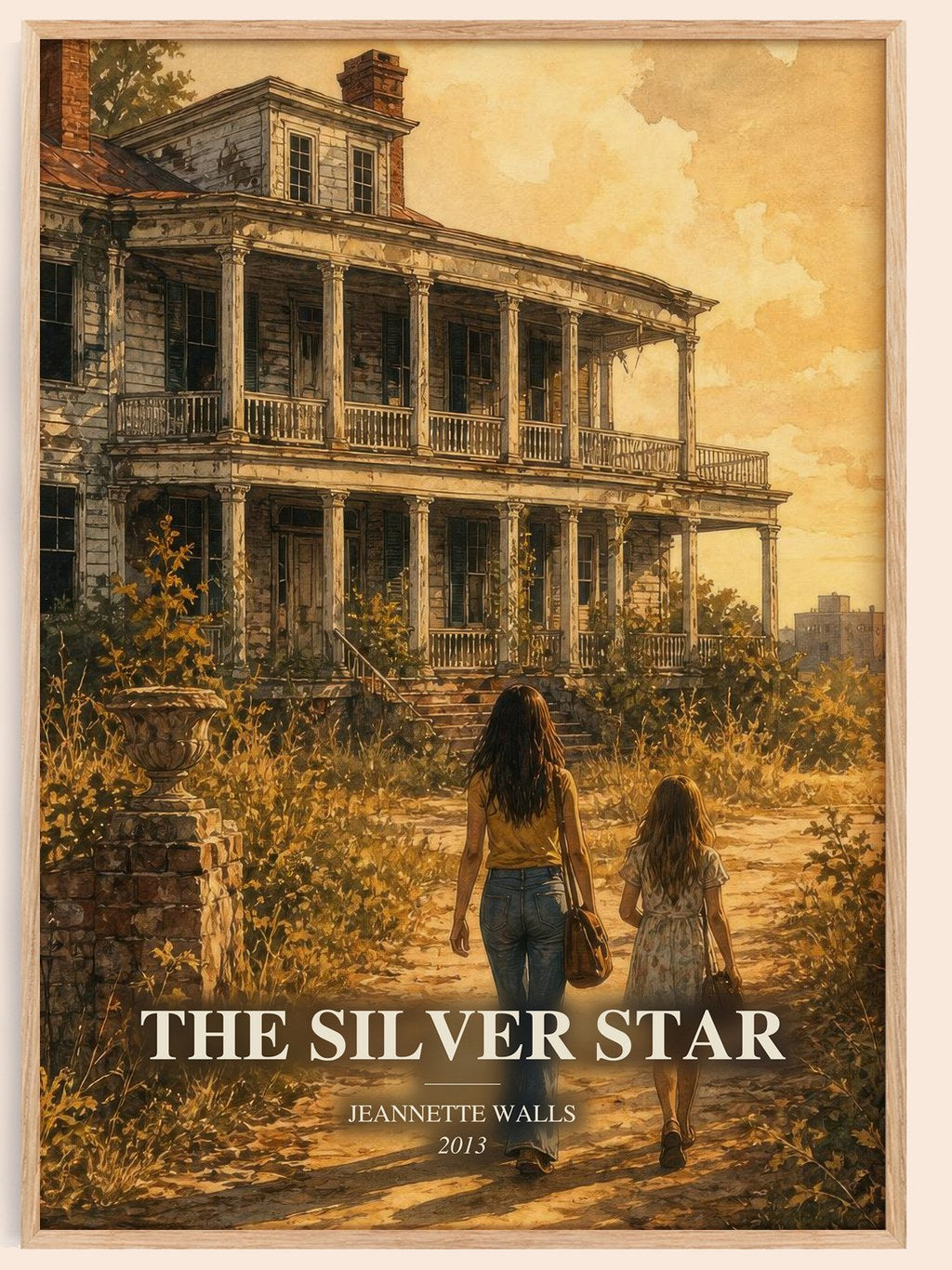 The silver star watercolour book poster by Jeannette Walls – framed literary art print