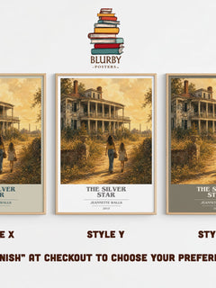 The silver star book cover print in frame leaning in hallway – coming of age wall art