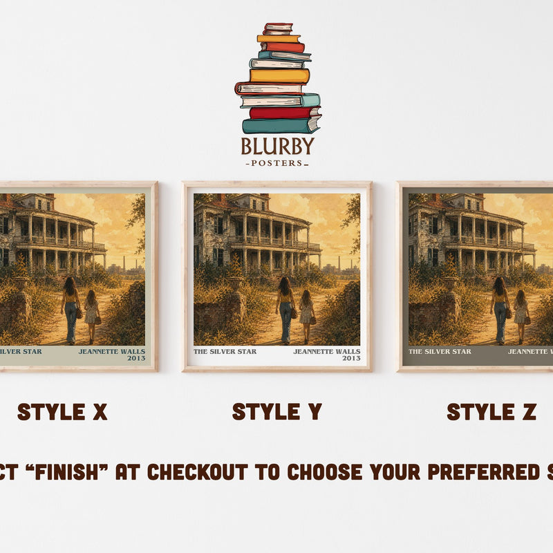 The silver star literary print in frame leaning in hallway – coming of age wall art