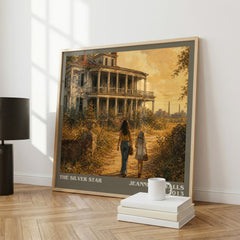 The silver star literary print framed by window – literary home decor