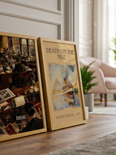Dish watercolour print framed by window – literary home decor