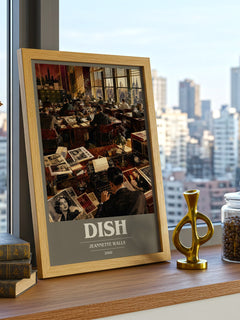 Dish book cover print framed by window – literary home decor