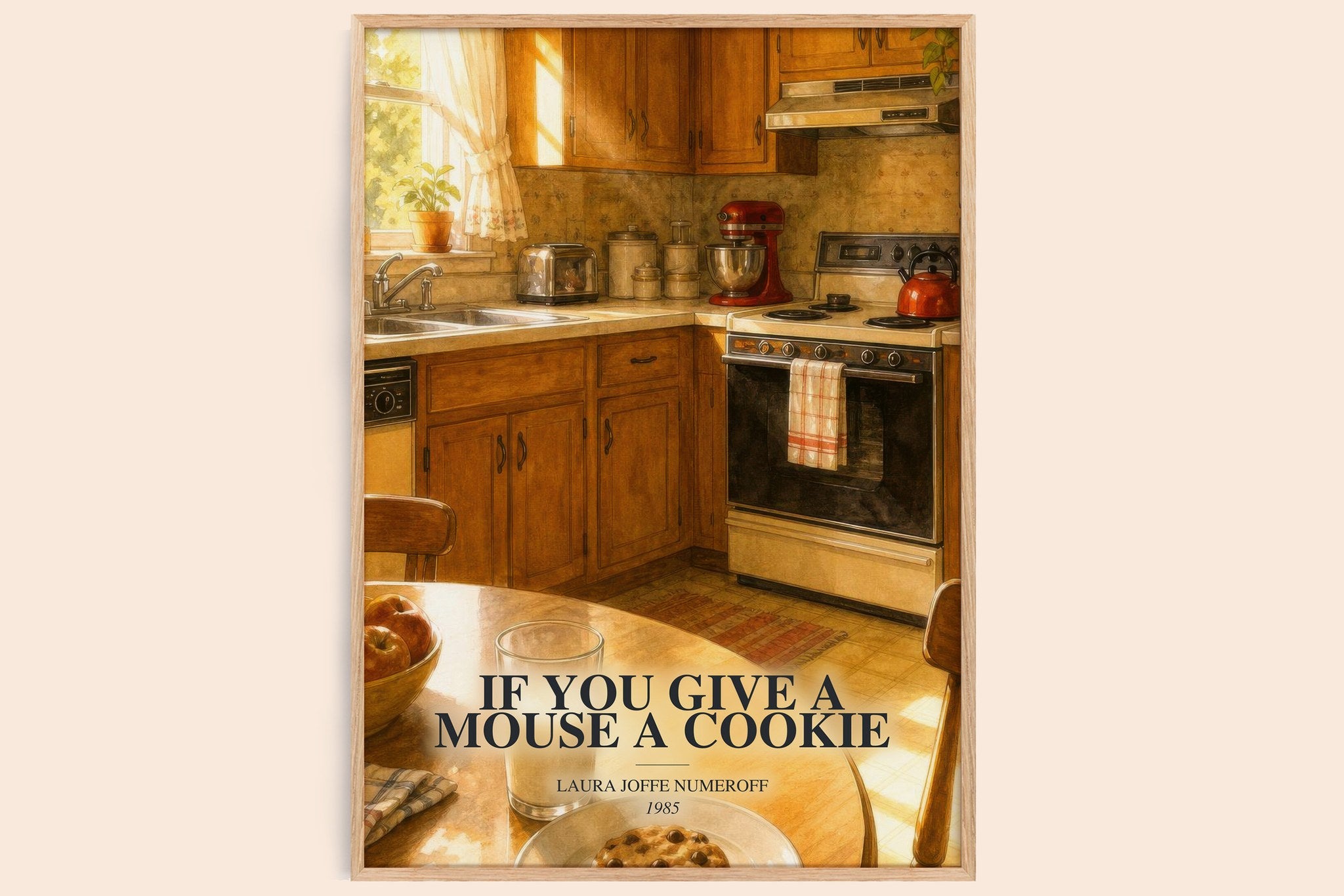 If You Give a Mouse a Cookie Book Watercolour Illustration by Laura Joffe Numeroff