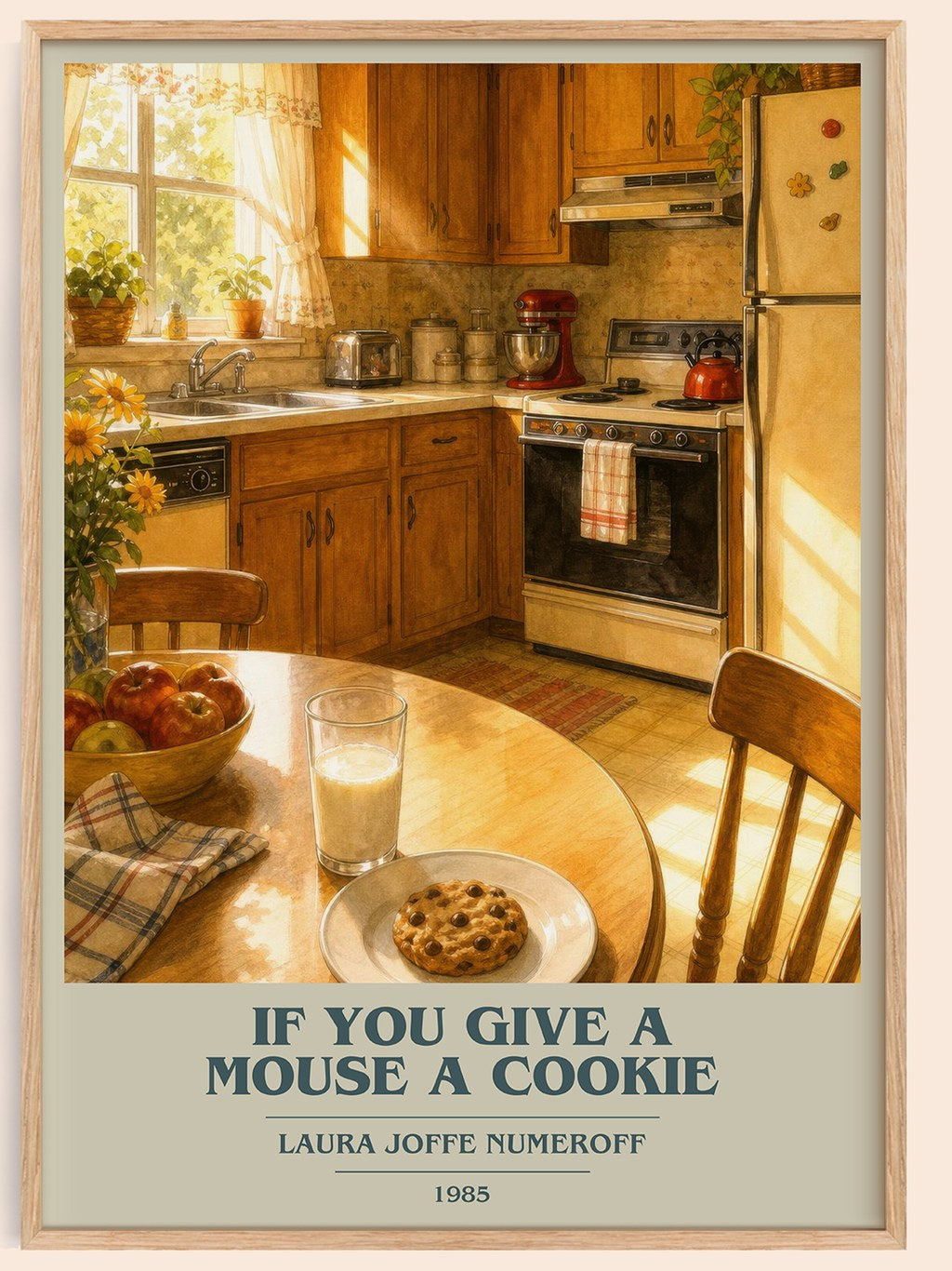 If You Give a Mouse a Cookie book cover book poster by Laura Joffe Numeroff – framed literary art print
