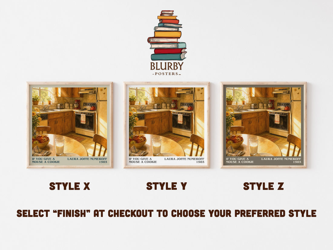 If You Give a Mouse a Cookie literary print in frame leaning in hallway – childrens wall art (mockup)
