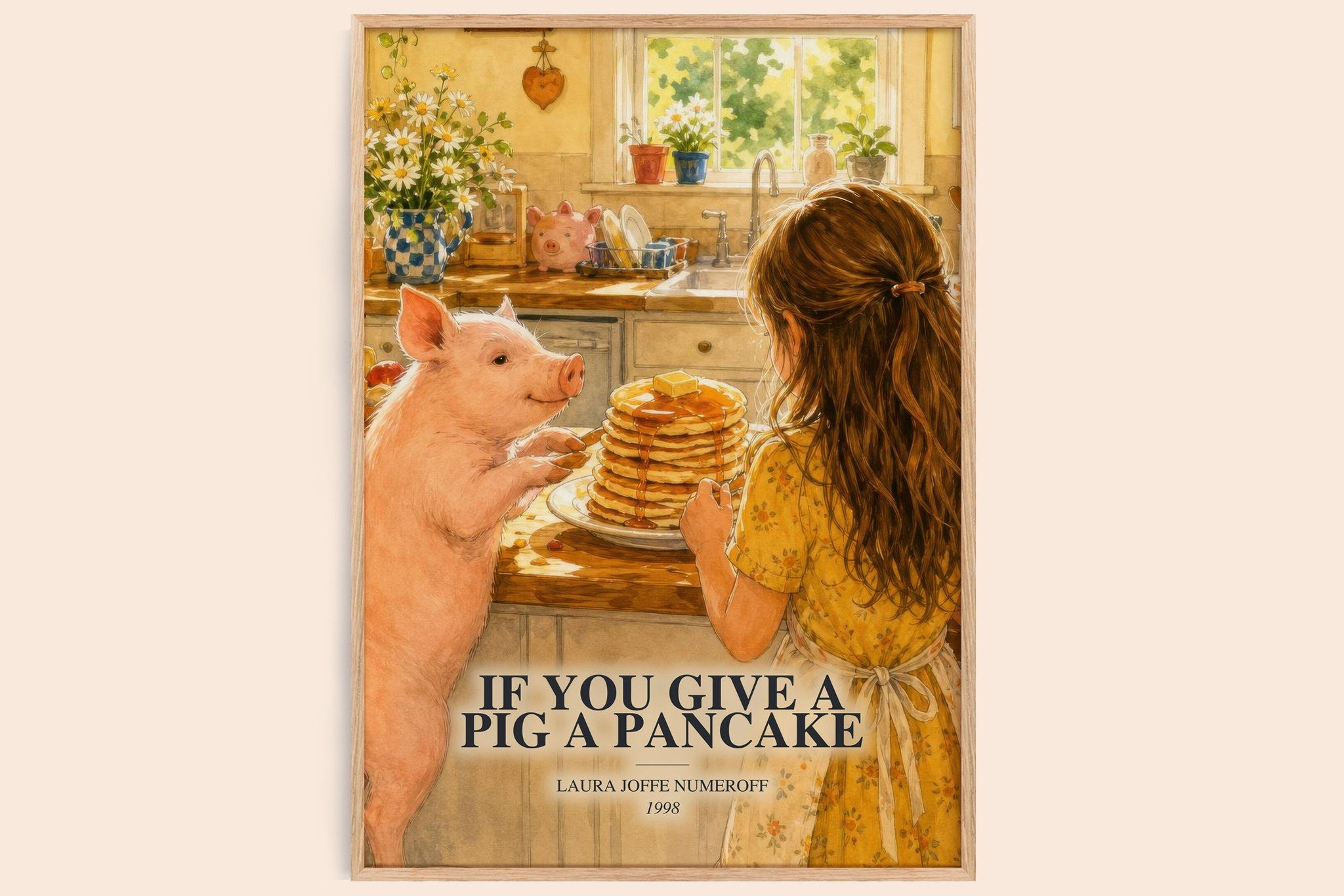 If You Give a Pig a Pancake Book Watercolour Illustration by Laura Joffe Numeroff