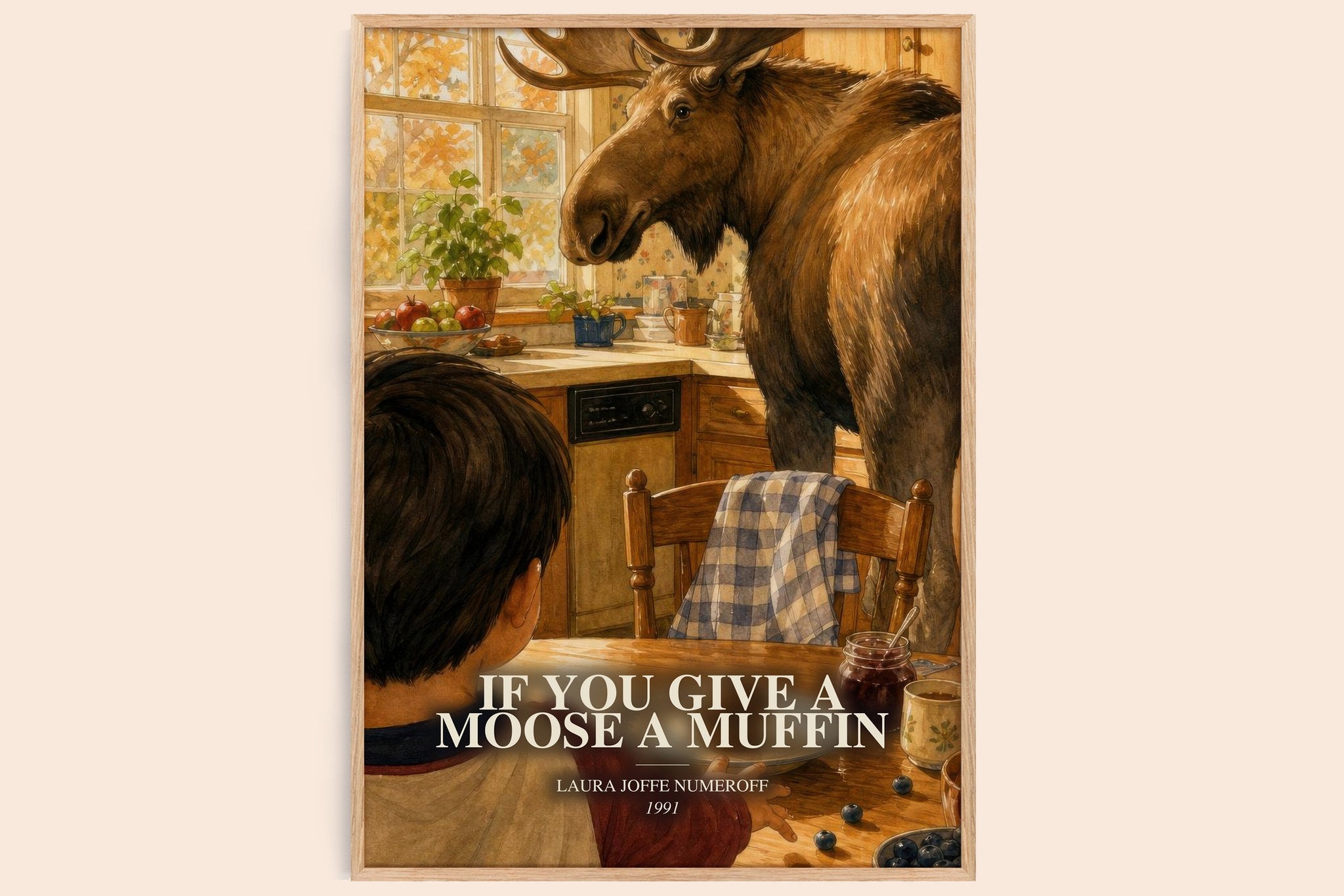 If You Give a Moose a Muffin Book Watercolour Illustration by Laura Joffe Numeroff