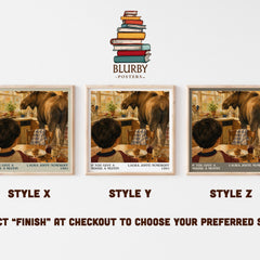If You Give a Moose a Muffin literary print in frame leaning in hallway – childrens wall art