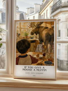 If You Give a Moose a Muffin book cover poster colour and style options – Laura Joffe Numeroff book art