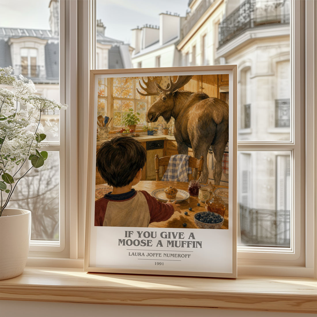 If You Give a Moose a Muffin book cover poster colour and style options – Laura Joffe Numeroff book art