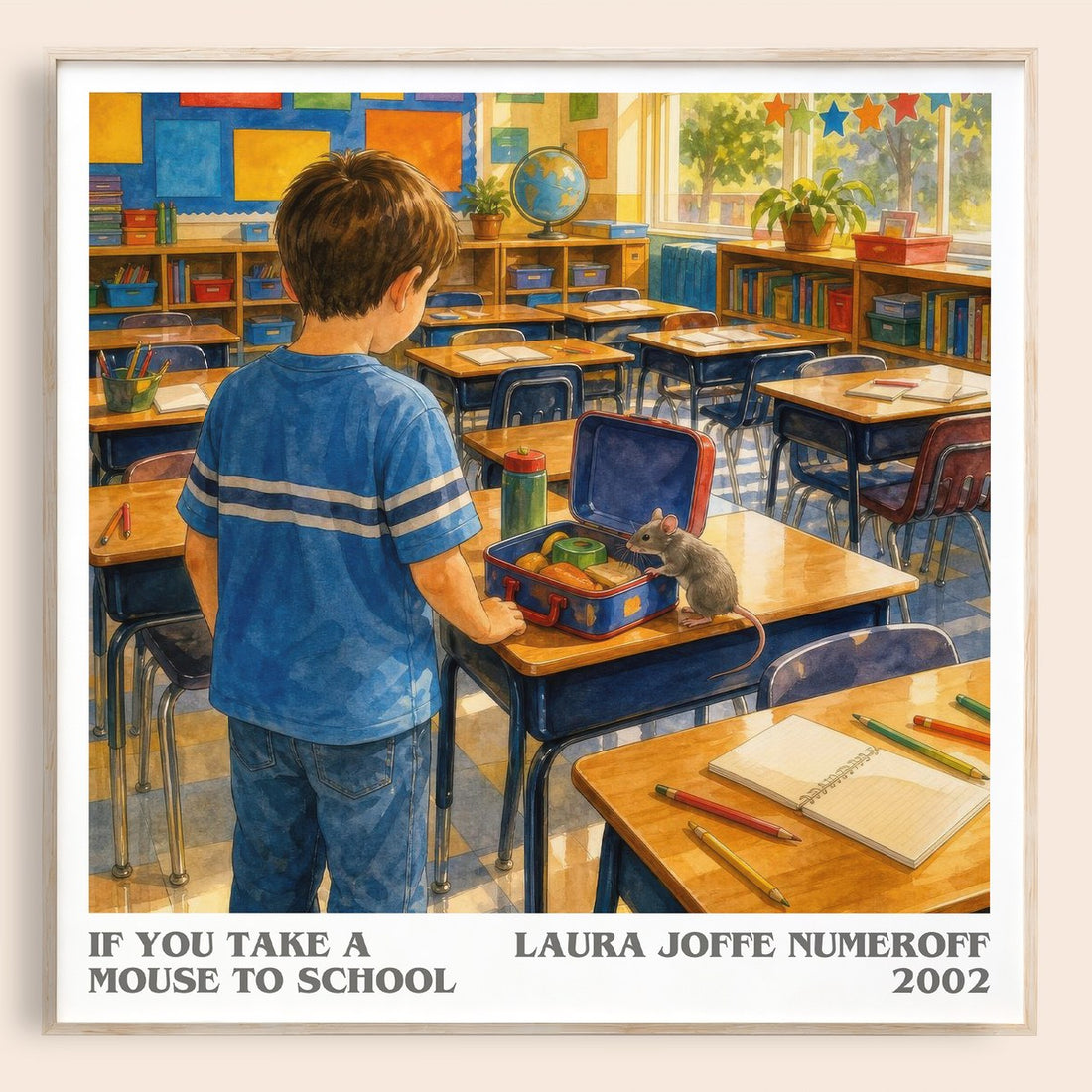 If You Take a Mouse to School literary book poster by Laura Joffe Numeroff – framed literary art print