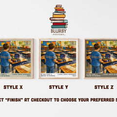If You Take a Mouse to School literary print in frame leaning in hallway – childrens wall art