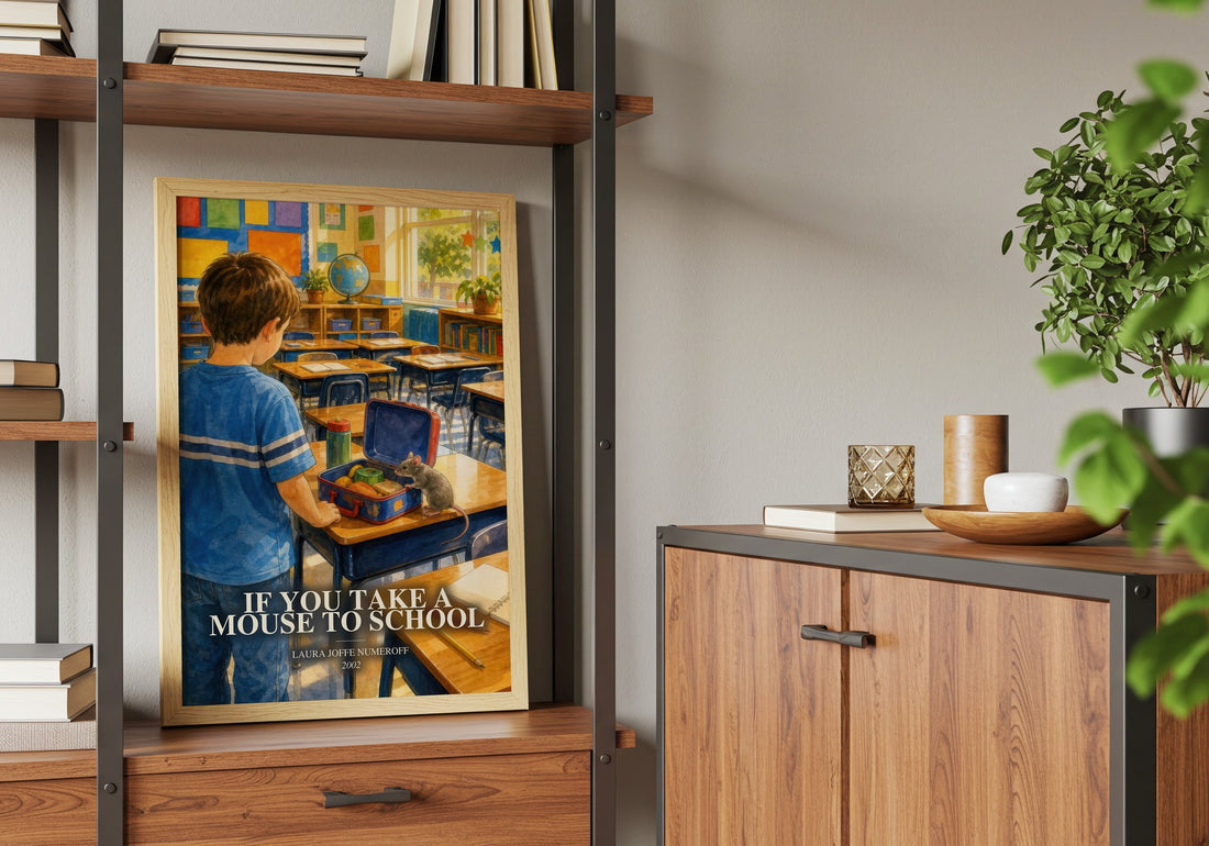 If You Take a Mouse to School book watercolour illustration paper finish options – matte satin gloss