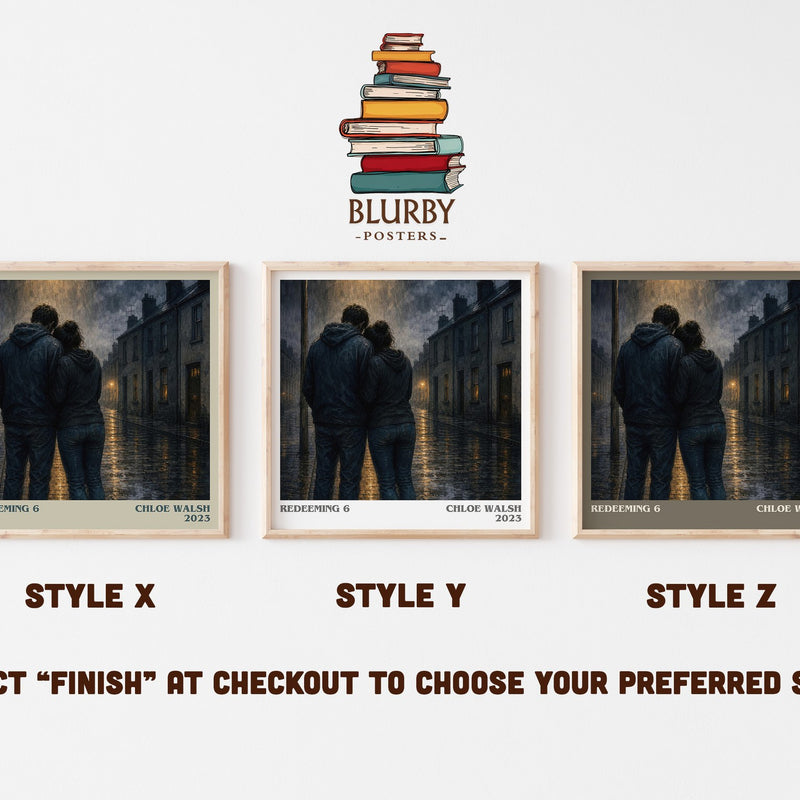 Redeeming 6 literary print in frame leaning in hallway – young adult wall art