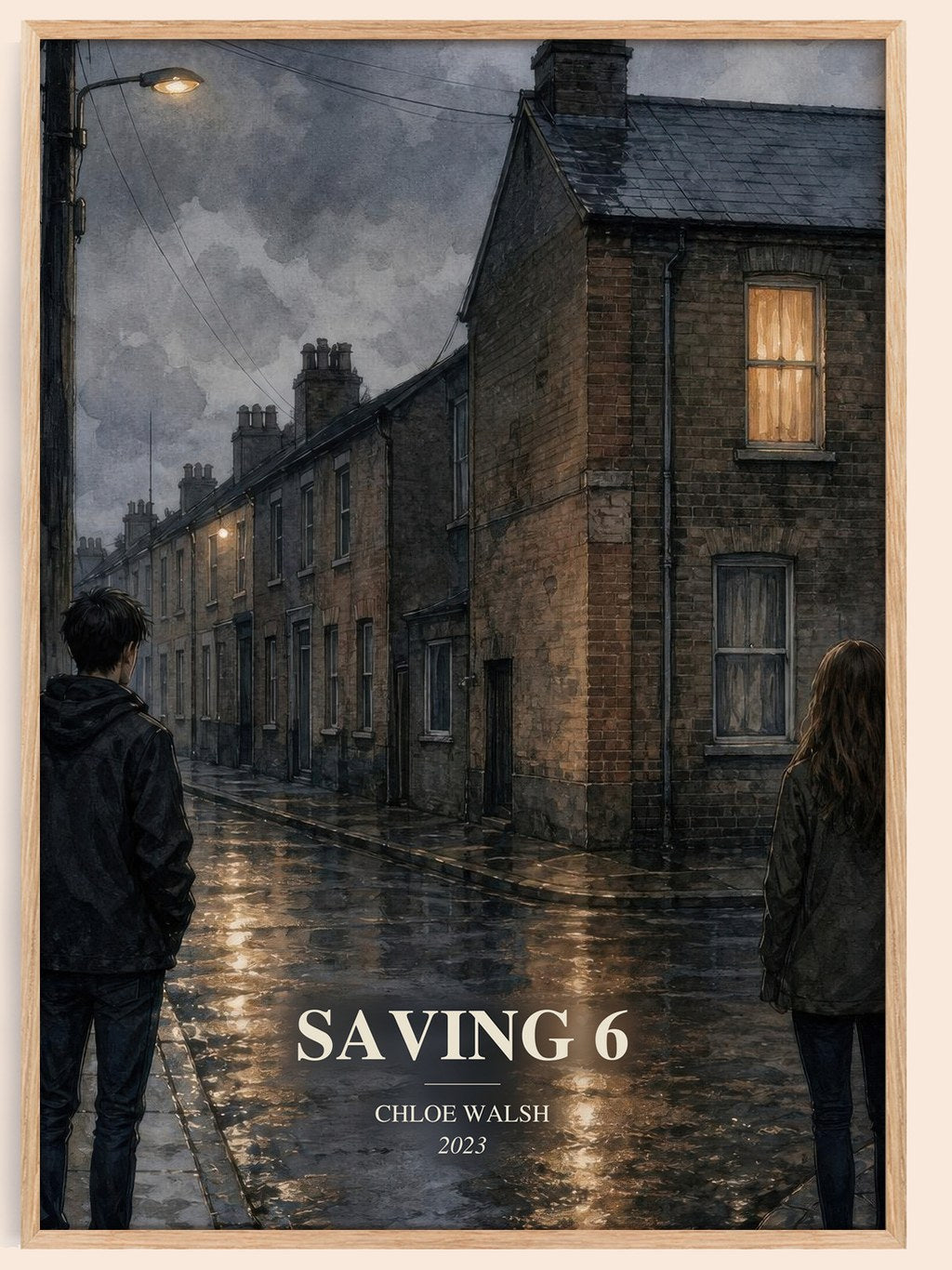 Saving 6 watercolour book poster by Chloe Walsh – framed literary art print